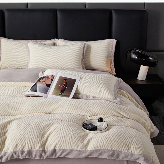 91家纺网 家纺一手货源 找家纺 佳居缘 2023新款230g全消光牛奶绒四件套-印象系列 印象-紫