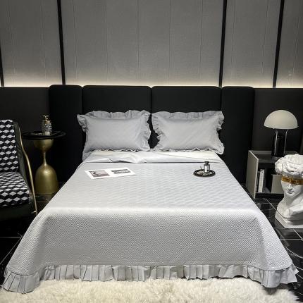 91家纺网 家纺一手货源 找家纺 （总）淼铭家纺 2025新款A类长绒棉花边床盖三件套