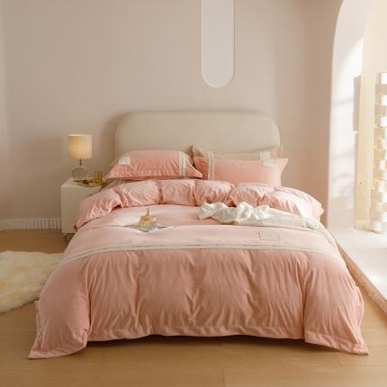 91家纺网 家纺一手货源 找家纺 (总)摩卡 2024新款轻奢简约宝宝绒四件套