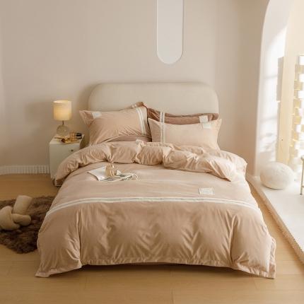 91家纺网 家纺一手货源 找家纺 (总)摩卡 2024新款轻奢简约宝宝绒四件套