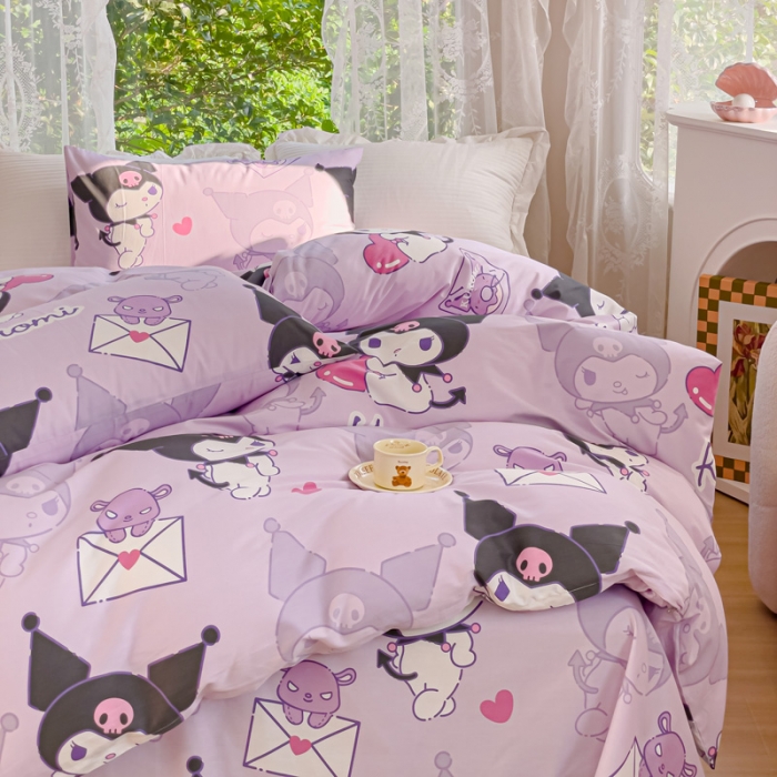 91家纺网 家纺一手货源 找家纺 感遇 2023新款三丽鸥卡通四件套库洛米