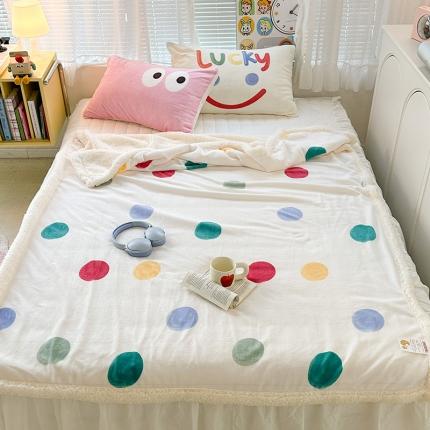 91家纺网 家纺一手货源 找家纺 （总）昔可家纺 2023新款ins风牛奶绒羊羔绒印花毛毯（风格一）