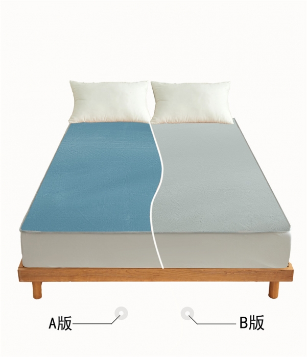 91家纺网 家纺一手货源 找家纺 AB版双面牛奶绒床笠 复合保暖床笠 双面可用 蓝灰