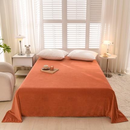 圣楚 2024新款宝宝绒保暖单床单 橘色
