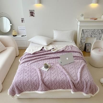 梵希良品 2023新款塔芙绒羊羔绒双层毯子加厚盖毯办公室午休沙发毯 优雅紫