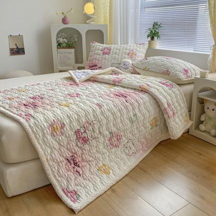 91家纺网 家纺一手货源 找家纺 摩妮卡 2025新款A类玉米绒夹棉牛奶绒床垫 莉莉娅