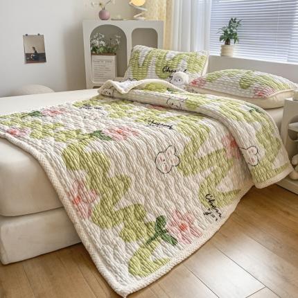 91家纺网 家纺一手货源 找家纺 （总）摩妮卡 2025新款A类玉米绒夹棉牛奶绒床垫