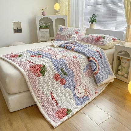 91家纺网 家纺一手货源 找家纺 （总）摩妮卡 2025新款A类玉米绒夹棉牛奶绒床垫