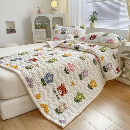 91家纺网 家纺一手货源 找家纺 （总）摩妮卡 2025新款A类玉米绒夹棉牛奶绒床垫