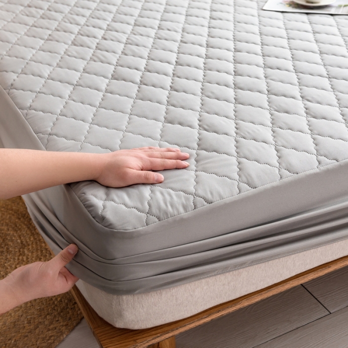 91家纺网 家纺一手货源 找家纺 丽芙 2024新款防水床笠素色-【四季款】 摩卡灰