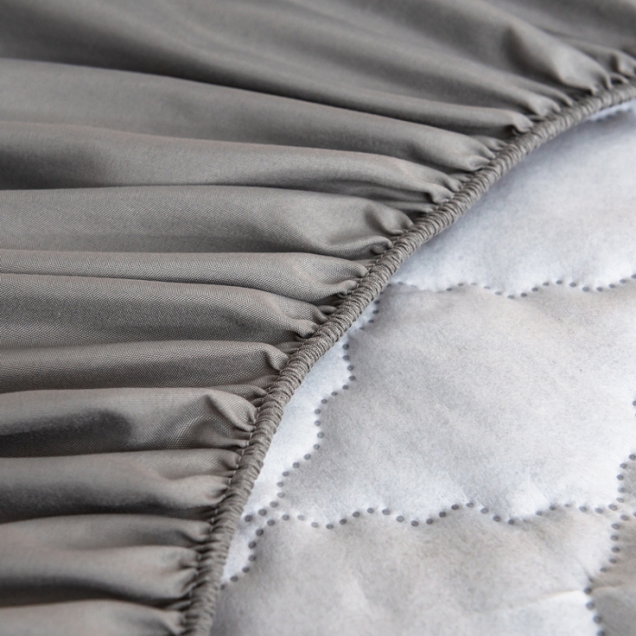 91家纺网 家纺一手货源 找家纺 丽芙 2024新款防水床笠素色-【四季款】 摩卡灰