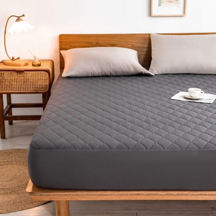 91家纺网 家纺一手货源 找家纺 丽芙 2024新款防水床笠素色-【四季款】 暗域黑