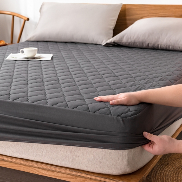 91家纺网 家纺一手货源 找家纺 丽芙 2024新款防水床笠素色-【四季款】 暗域黑