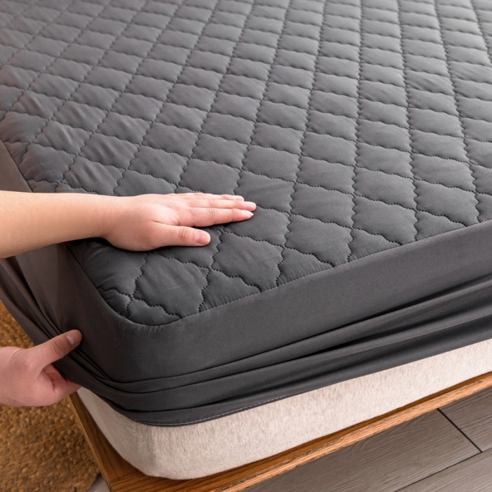 91家纺网 家纺一手货源 找家纺 丽芙 2024新款防水床笠素色-【四季款】 暗域黑