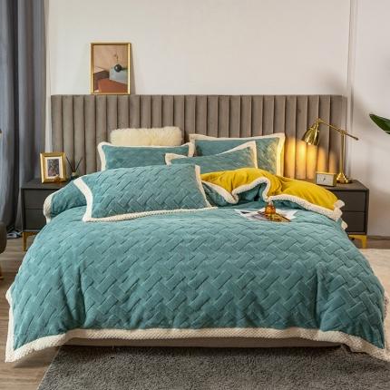 91家纺网 家纺一手货源 找家纺 （总）摩妮卡 2025新款加厚立体提花兔兔绒四件套