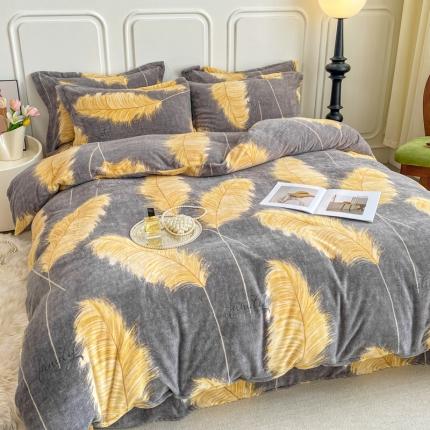 91家纺网 家纺一手货源 找家纺 （总）518家纺 2025新款A类高克重臻棉绒牛奶绒法兰 绒四件套