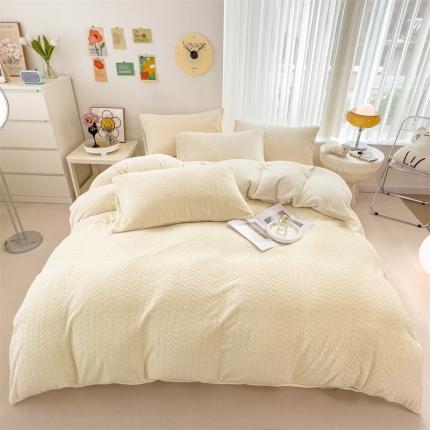 91家纺网 家纺一手货源 找家纺 （总）全季家居 2023新款小清新A类高克重加厚印花牛奶绒被套单件
