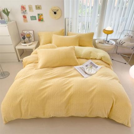 91家纺网 家纺一手货源 找家纺 （总）全季家居 2023新款小清新A类高克重加厚印花牛奶绒被套单件