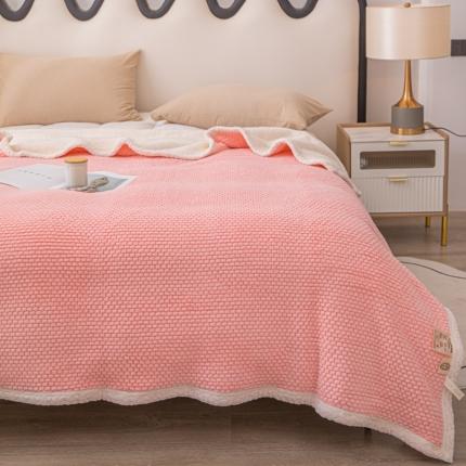 （总）金来家纺 2023年新款玫瑰绒毛毯 羊羔绒复合毯 盖毯 午睡毯子