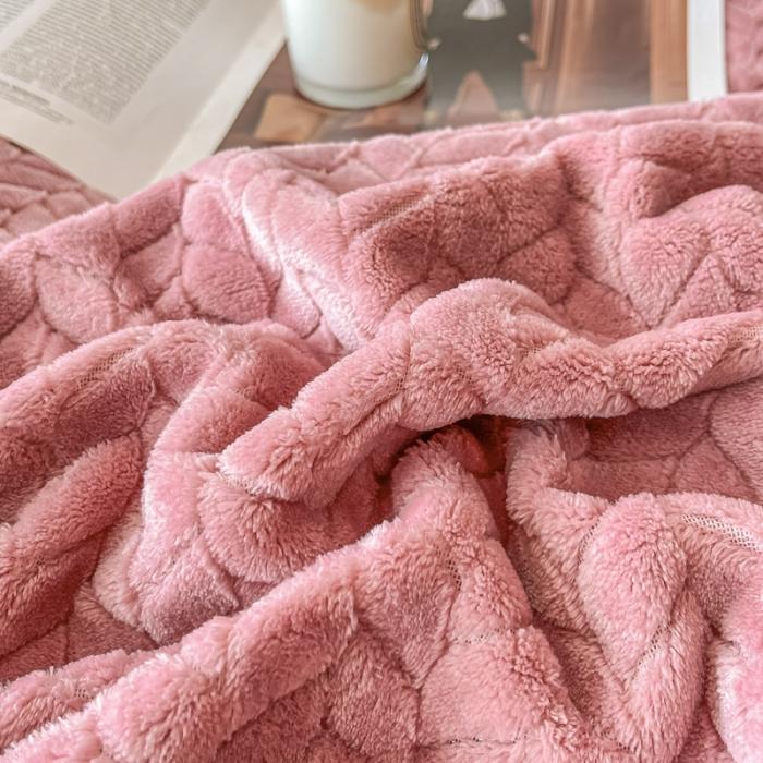 91家纺网 家纺一手货源 找家纺 金来家纺 跨境电商 2024新款法莱绒提花麦穗毛毯  盖毯子办公午睡毯 提花麦穗  豆沙