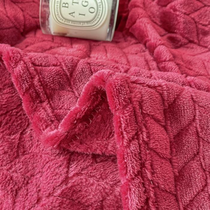 91家纺网 家纺一手货源 找家纺 金来家纺 跨境电商 2024新款法莱绒提花麦穗毛毯  盖毯子办公午睡毯 提花麦穗  酒红