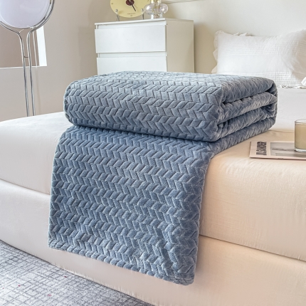 91家纺网 家纺一手货源 找家纺 （总）金来家纺 跨境电商 2024法莱绒提花麦穗毛毯 盖毯子办公午睡毯