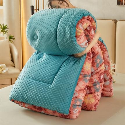 91家纺网 家纺一手货源 找家纺 欢乐季 2025新款A类复古双层纱豆豆绒冬被四季被+被芯被子被芯 缤纷彩叶