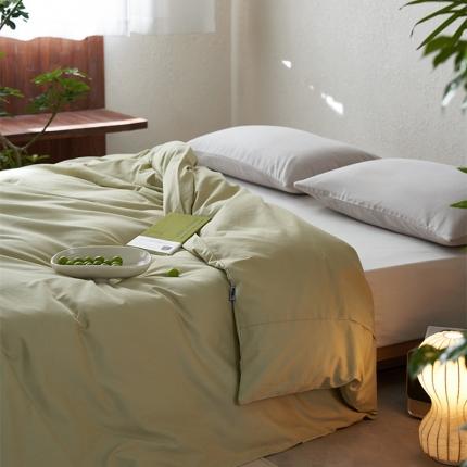 简纯主义 2025新款100支纯色磨毛单品被套 梵克绿