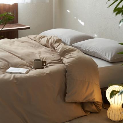 简纯主义 2025新款100支纯色磨毛单品被套 古巴砂