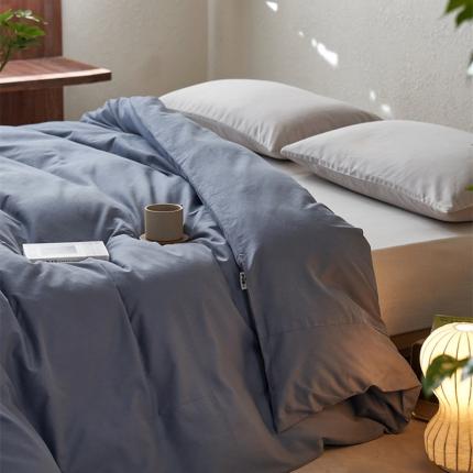 简纯主义 2025新款100支纯色磨毛单品被套 礁石灰