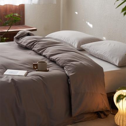 简纯主义 2025新款100支纯色磨毛单品被套 暖木棕