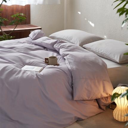 简纯主义 2025新款100支纯色磨毛单品被套 月半灰紫