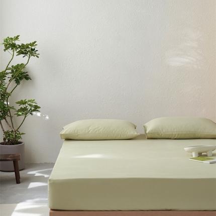 91家纺网 家纺一手货源 找家纺 简纯主义 2025新款100支纯色磨毛单品床笠 梵克绿