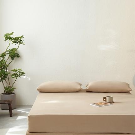 91家纺网 家纺一手货源 找家纺 简纯主义 2025新款100支纯色磨毛单品床笠 古巴砂