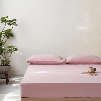 简纯主义 2025新款100支纯色磨毛单品床笠 一轮玫瑰