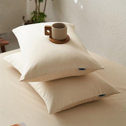 91家纺网 家纺一手货源 找家纺 简纯主义 2025新款100支纯色磨毛单品枕套 牛乳茶