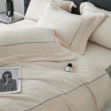 （总）时亿 2023新款250g牛奶绒四件套凹凸有致