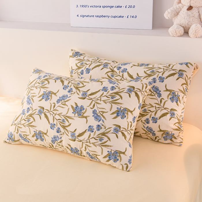 91家纺网 家纺一手货源 找家纺 圣楚 2024新款小竺棉加绒四件套 清风微拂