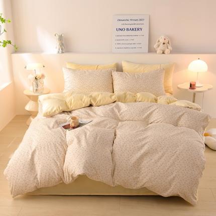 圣楚 2024新款小竺棉加绒四件套 小睡棉黄