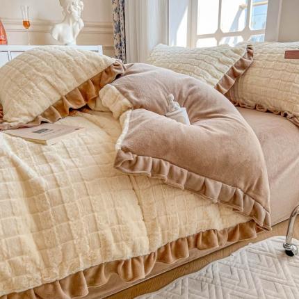 91家纺网 家纺一手货源 找家纺 （总）米莱家纺 2023新款兔绒四件套