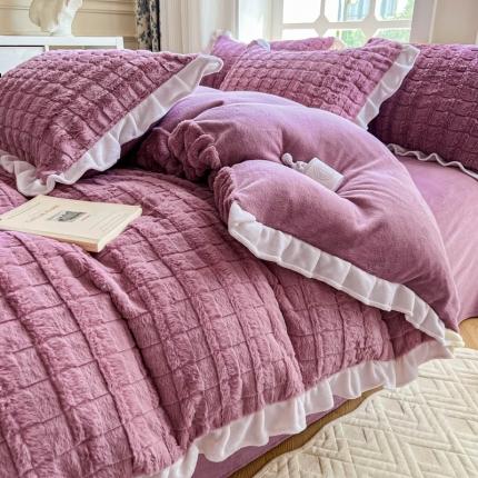 91家纺网 家纺一手货源 找家纺 （总）米莱家纺 2023新款兔绒四件套