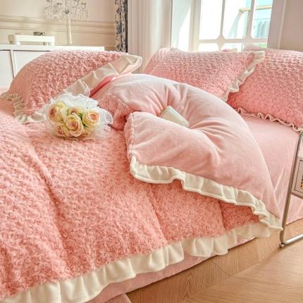 91家纺网 家纺一手货源 找家纺 （总）米莱家纺 2023新款兔绒四件套