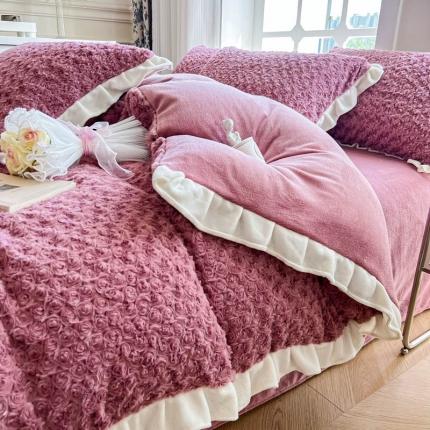 91家纺网 家纺一手货源 找家纺 （总）米莱家纺 2023新款兔绒四件套