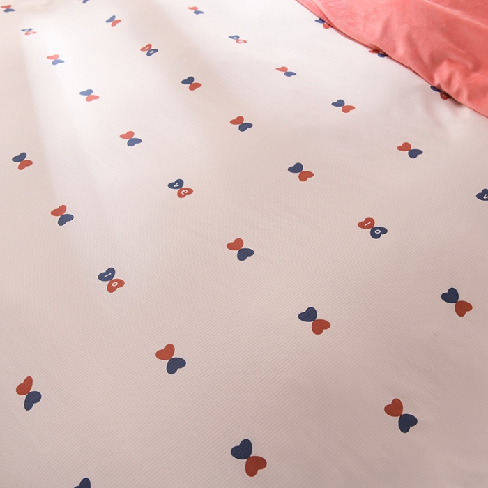 91家纺网 家纺一手货源 找家纺 圣楚 2024新款小竺棉加绒四件套 爱的告白