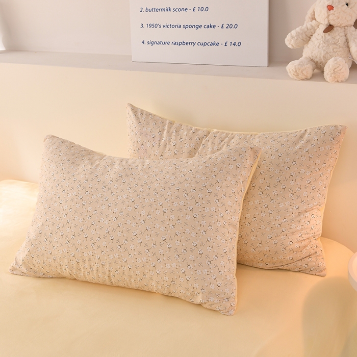 91家纺网 家纺一手货源 找家纺 圣楚 2024新款小竺棉加绒四件套 小睡棉黄