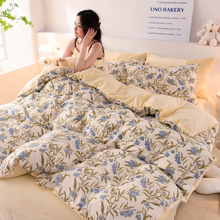 91家纺网 家纺一手货源 找家纺 圣楚 2024新款小竺棉加绒被套 清风微拂