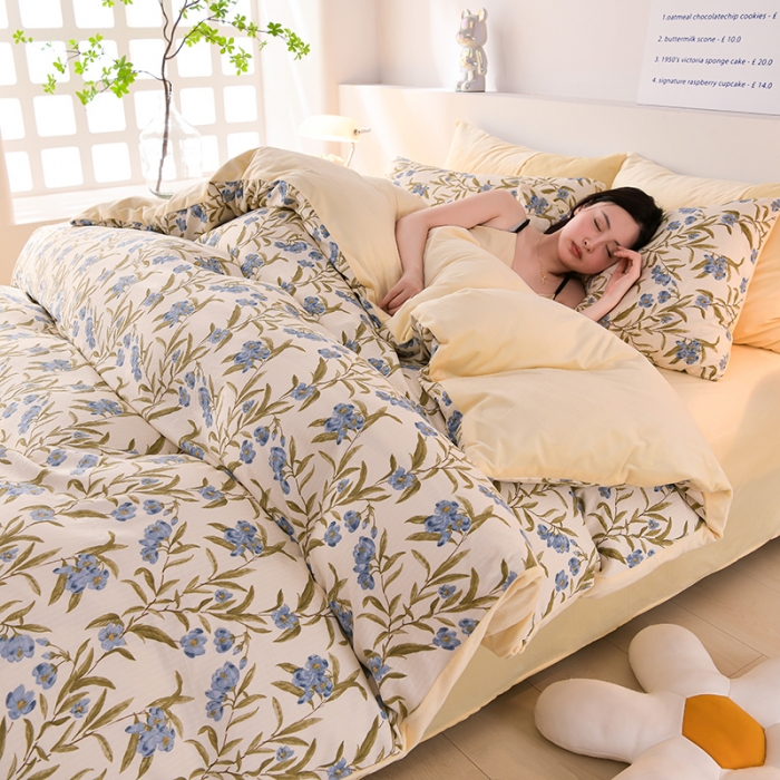 91家纺网 家纺一手货源 找家纺 圣楚 2024新款小竺棉加绒被套 清风微拂