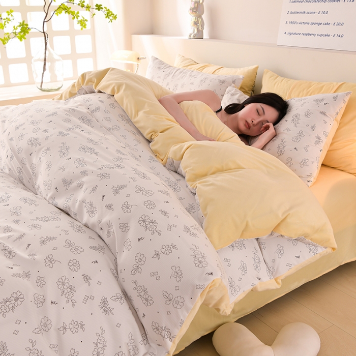 91家纺网 家纺一手货源 找家纺 圣楚 2024新款小竺棉加绒被套 馨香雅致