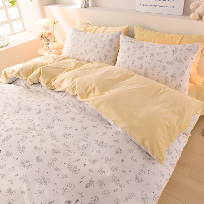 91家纺网 家纺一手货源 找家纺 圣楚 2024新款小竺棉加绒被套 馨香雅致