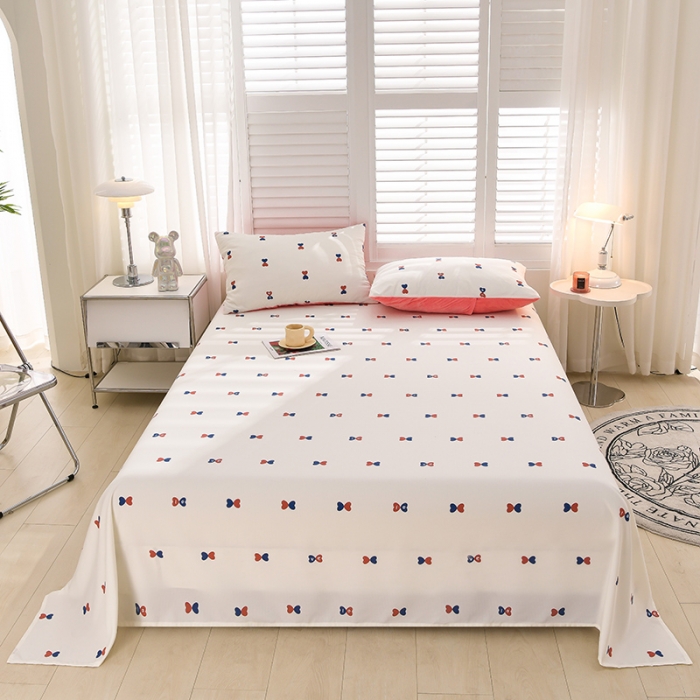 91家纺网 家纺一手货源 找家纺 圣楚 2024新款小竺棉床单 爱的告白